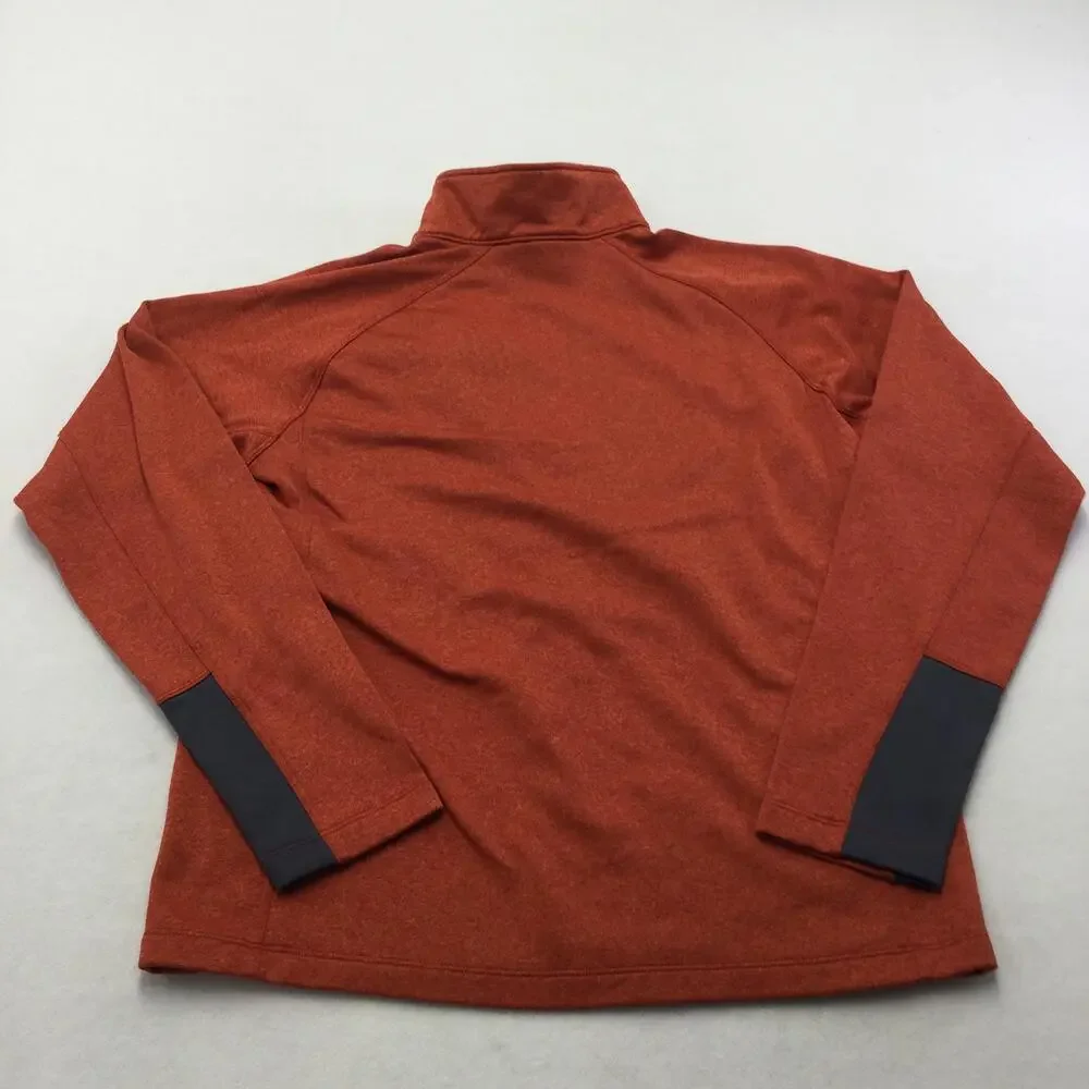 The North Face Pullover Mens Large Orange Fleece 1/4 Zip Chest Pocket Hiking
